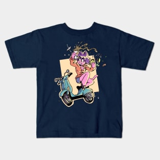 Penny on a Scooter Kids T-Shirt